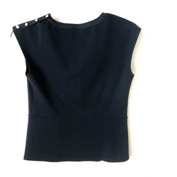 CLOSING SALE Stretch Navy Top w/ Button Detail - Picture 5 of 5